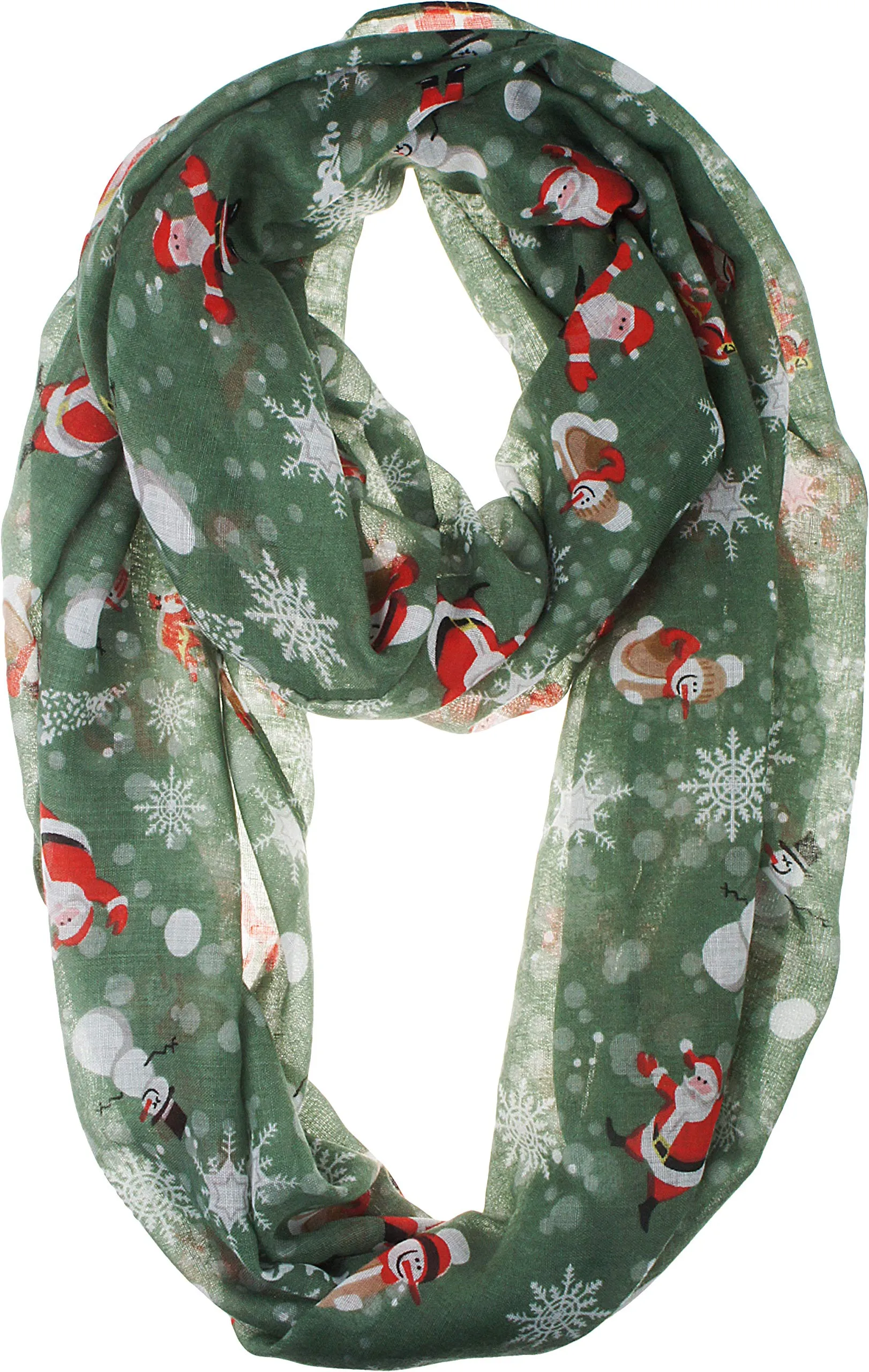 Fall Winter Soft Lightweight Sheer Infinity Christmas Scarf for Women