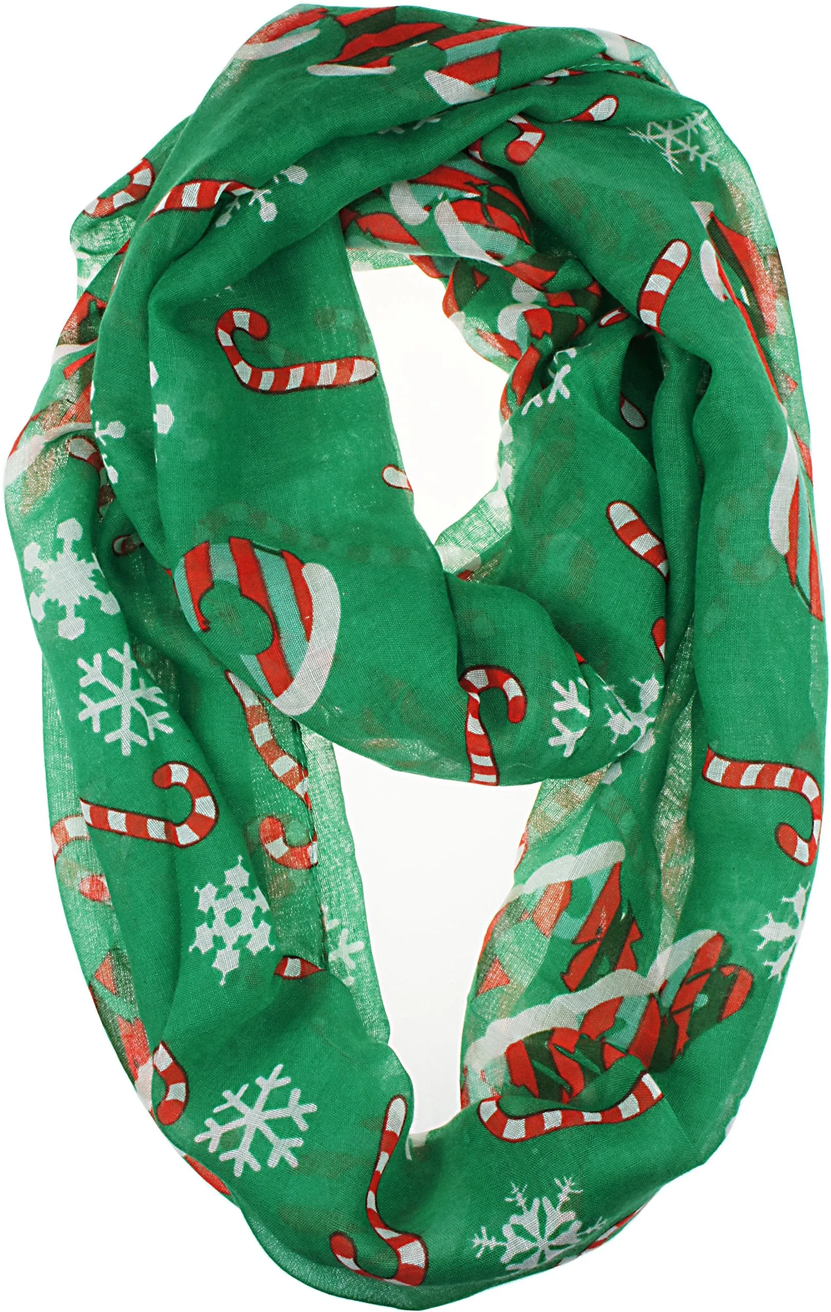 Fall Winter Soft Lightweight Sheer Infinity Christmas Scarf for Women