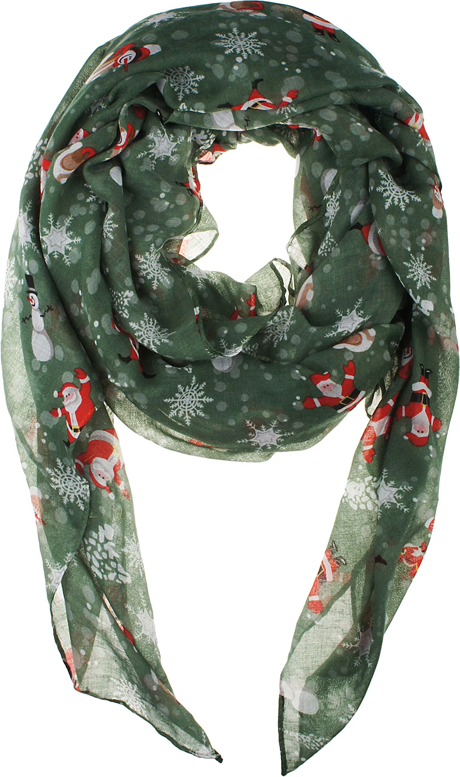 Fall Winter Soft Lightweight Sheer Infinity Christmas Scarf for Women