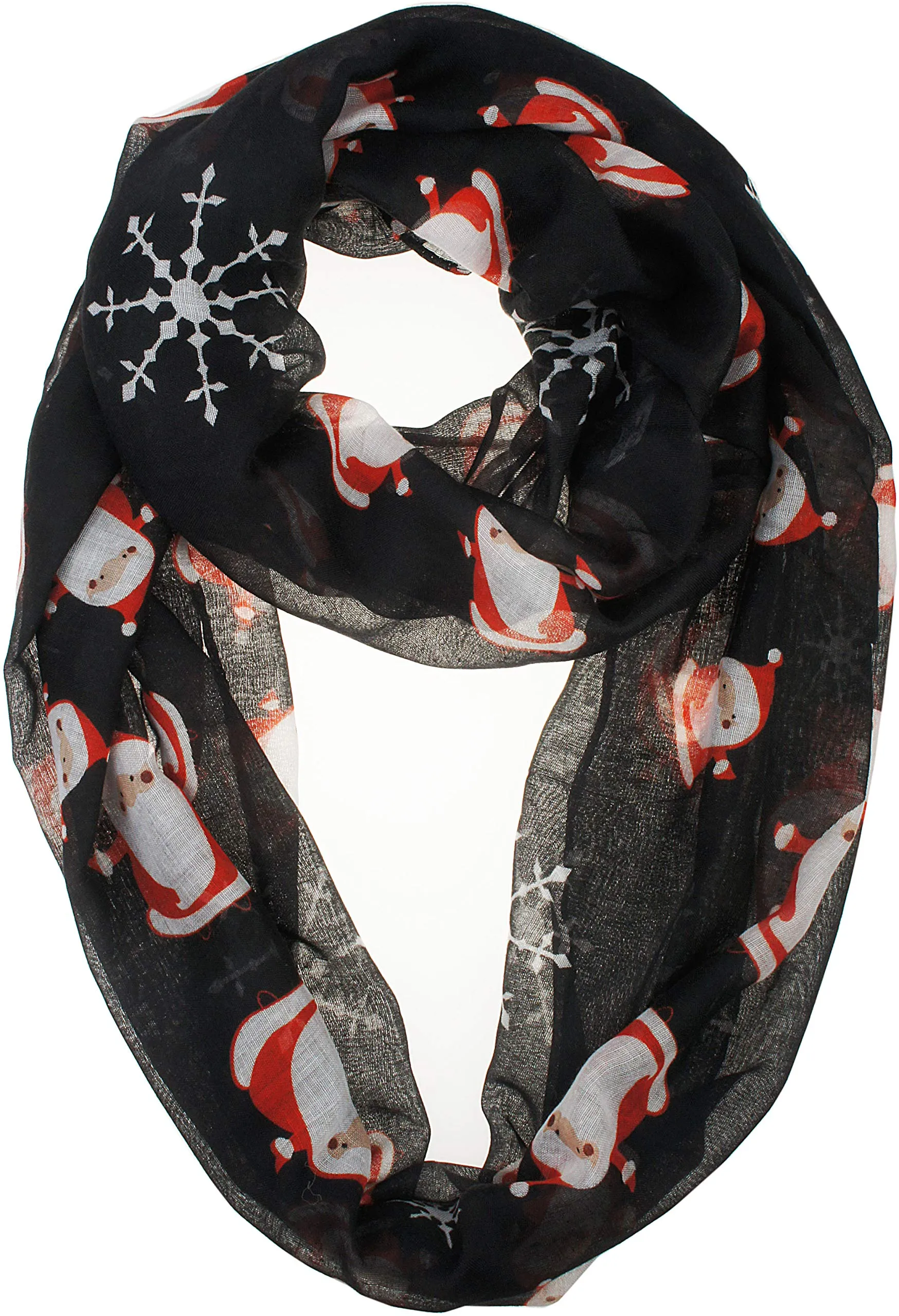 Fall Winter Soft Lightweight Sheer Infinity Christmas Scarf for Women