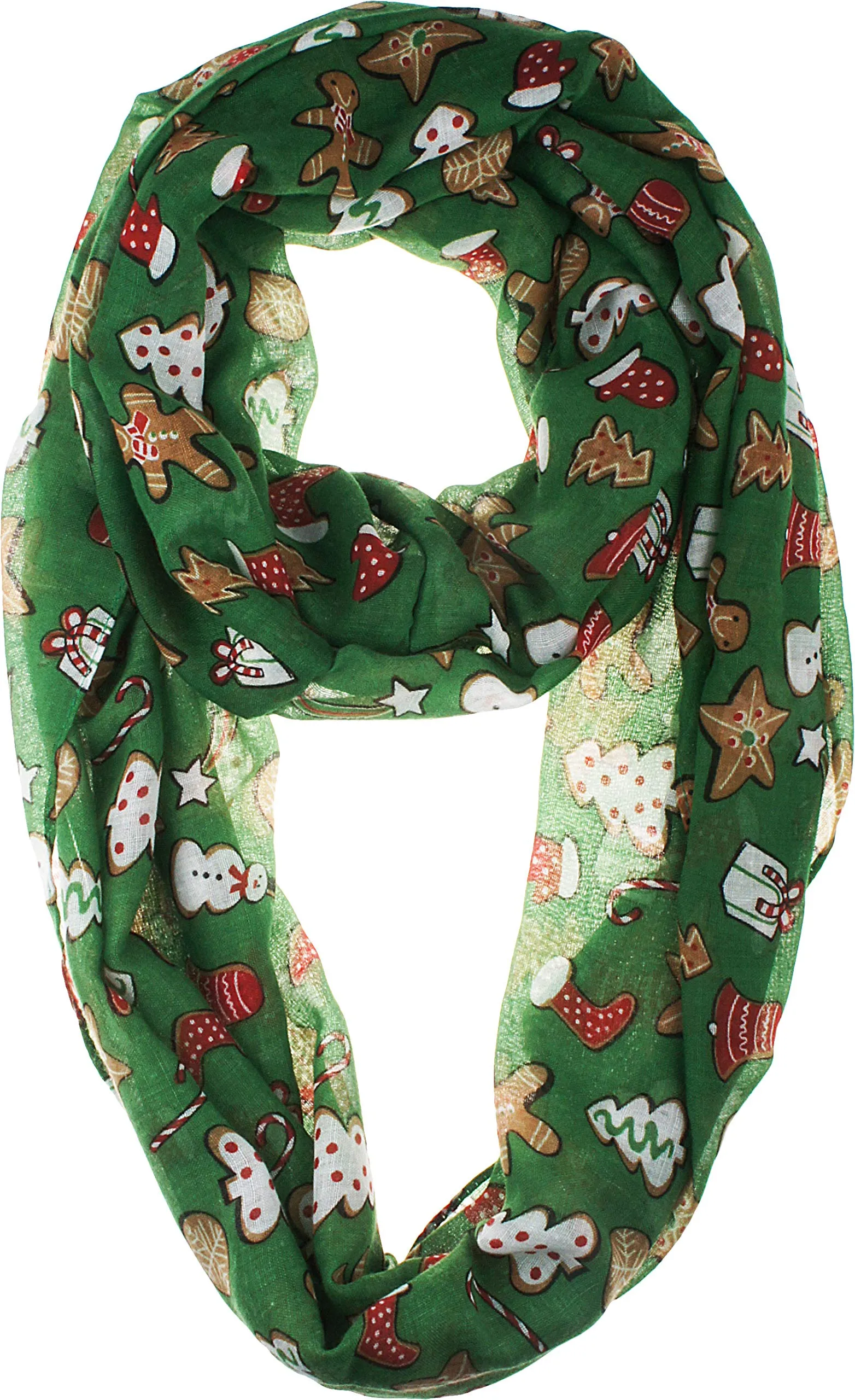 Fall Winter Soft Lightweight Sheer Infinity Christmas Scarf for Women