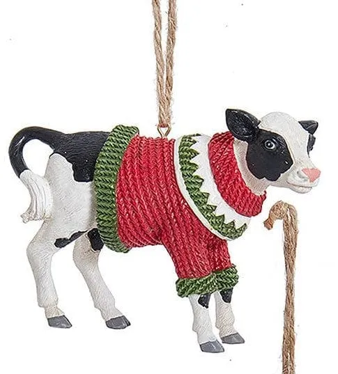 FARM ANIMALS W/SWEATER and SCARF Ornaments Pig,Cow, Chicken Kurt Adler