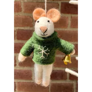 Felt Festive Mouse Ornament