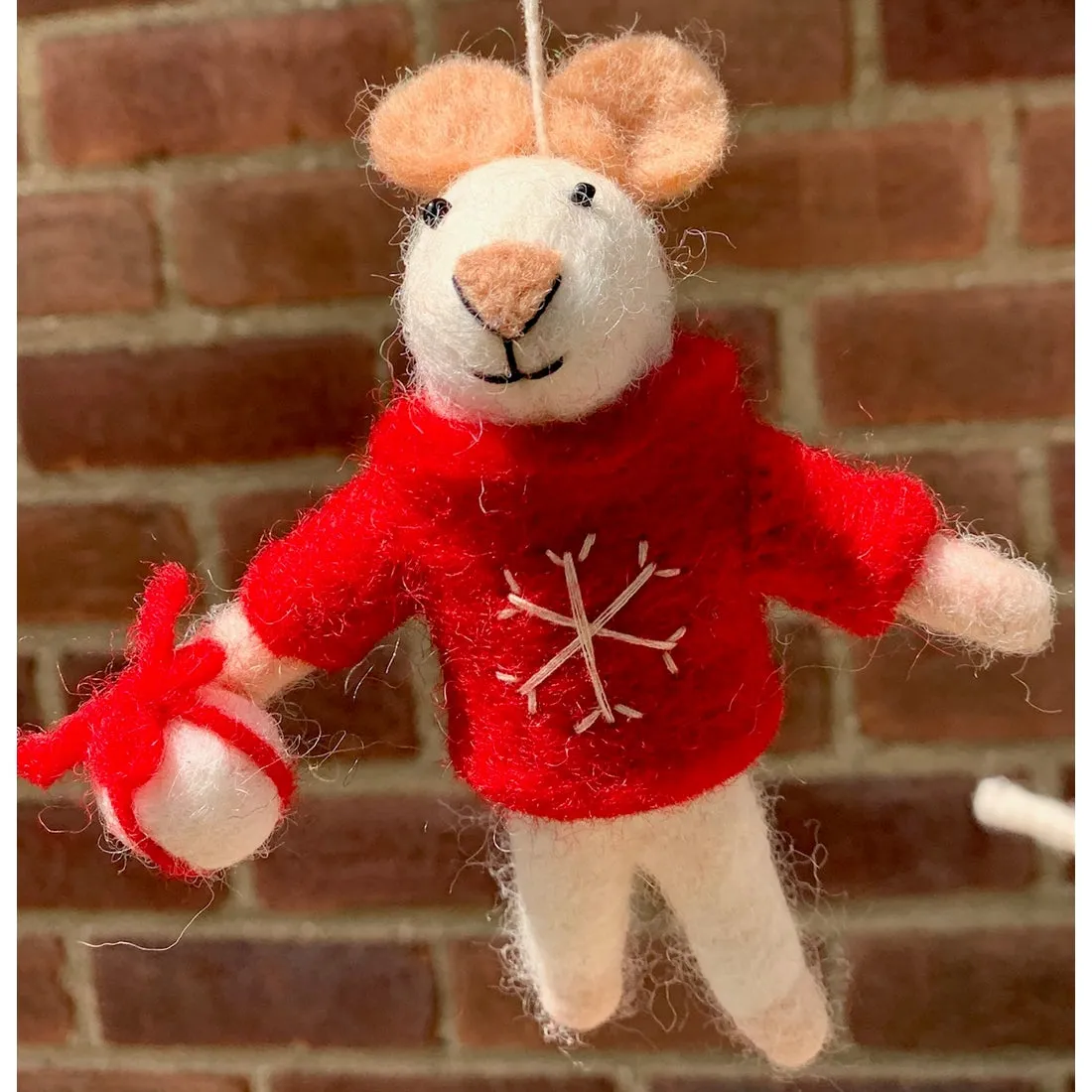 Felt Festive Mouse Ornament