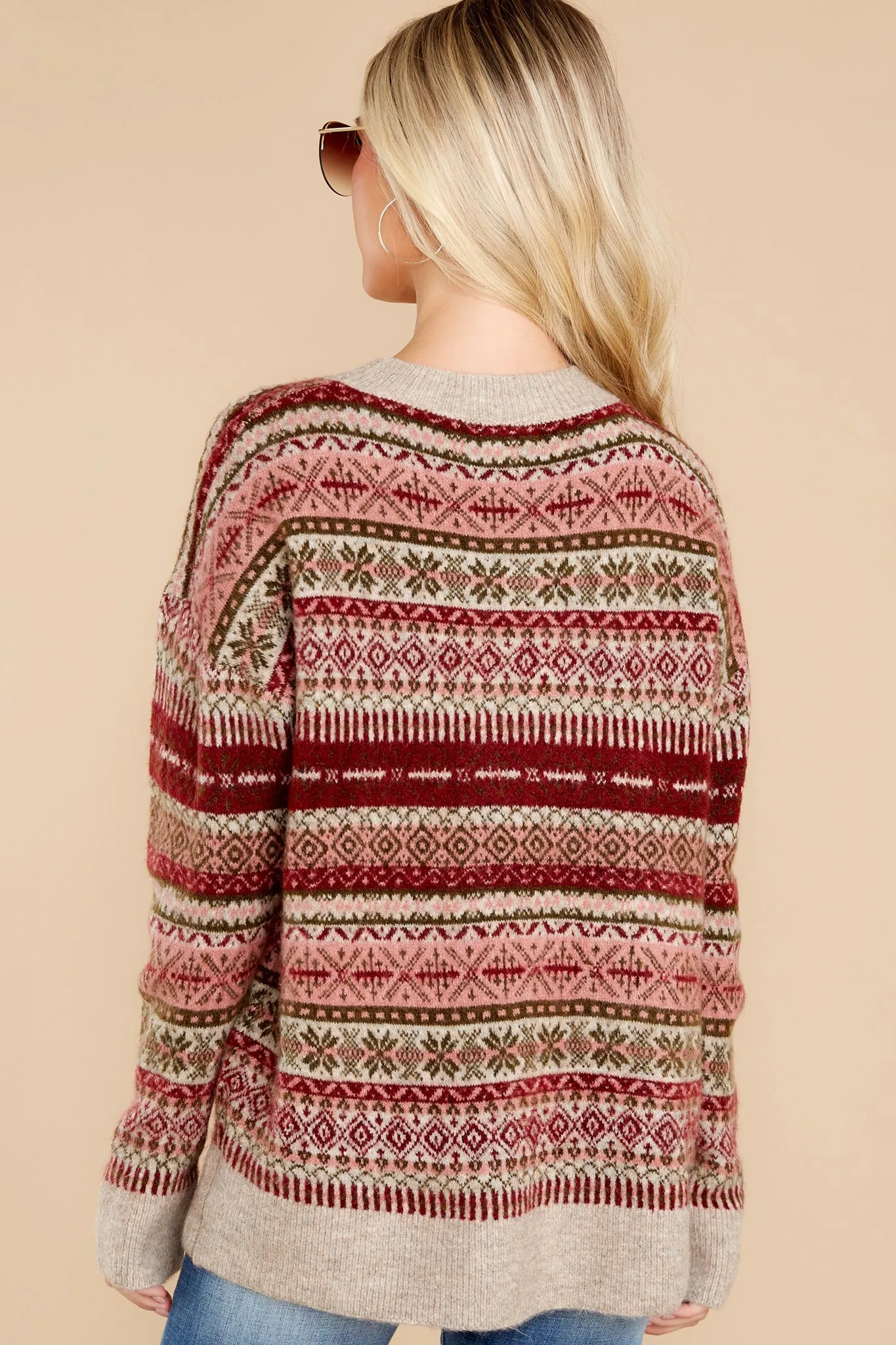 Festive Spirit Red Multi Knit Sweater