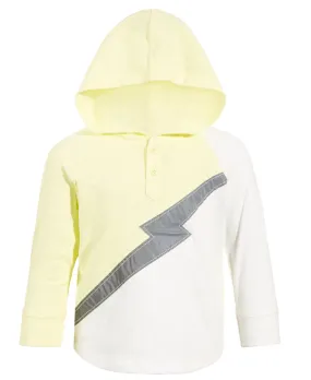 First Impressions Baby Boys Lightning Bolt Hooded Long-Sleeve Henley Shirt