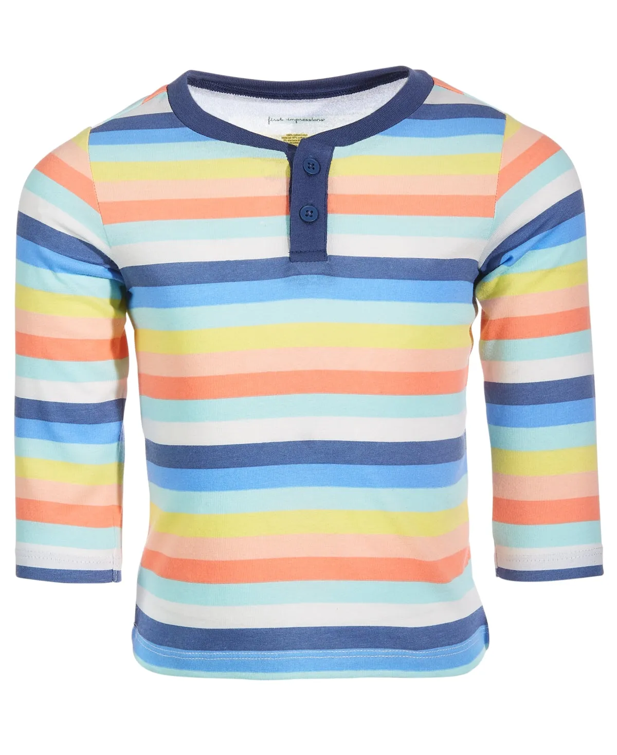 First Impressions Baby Boys Sunrise Stripes Cotton Henley T-Shirt