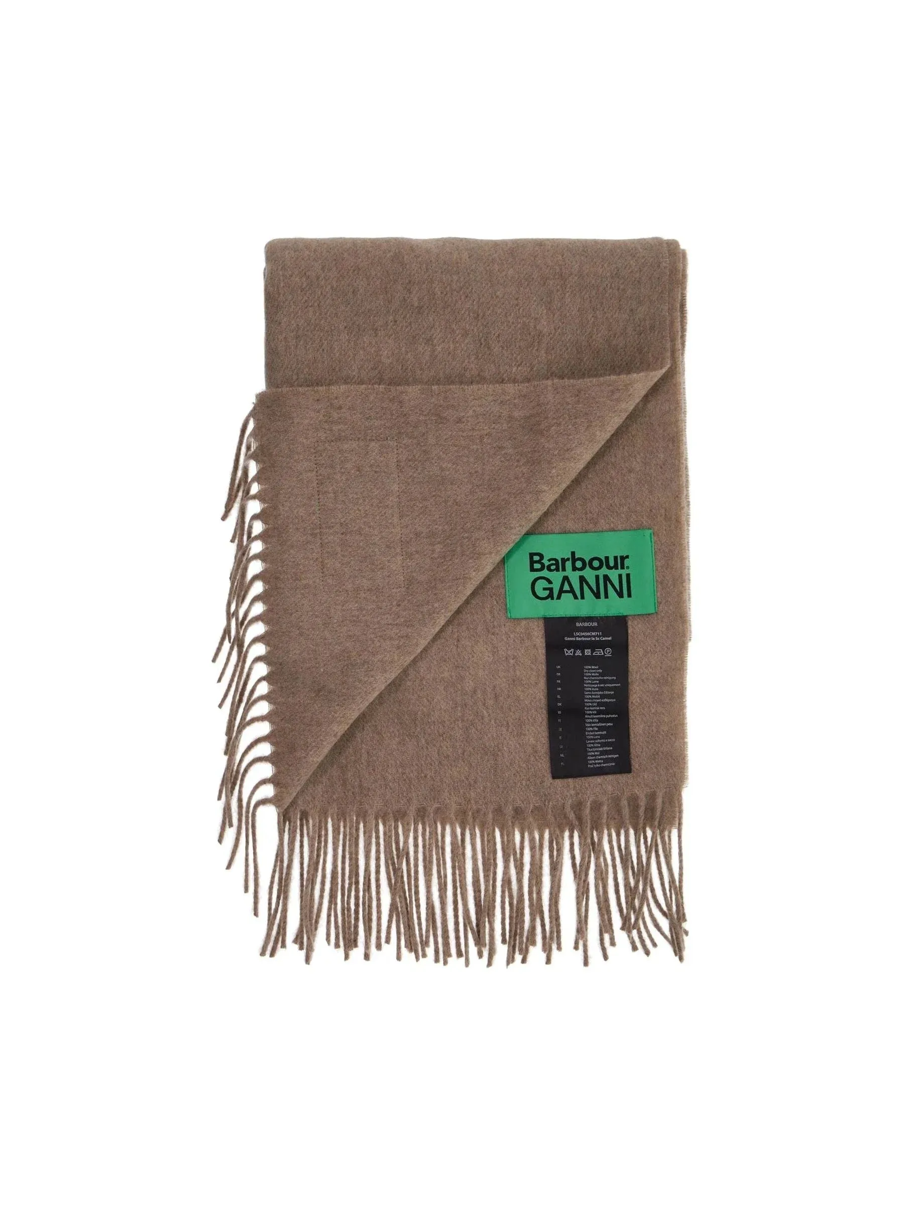 Fringed Logo Wool Scarf