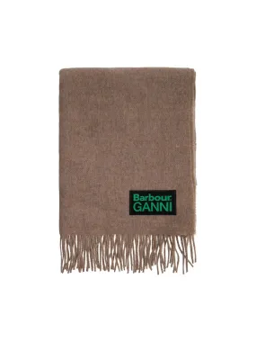 Fringed Logo Wool Scarf