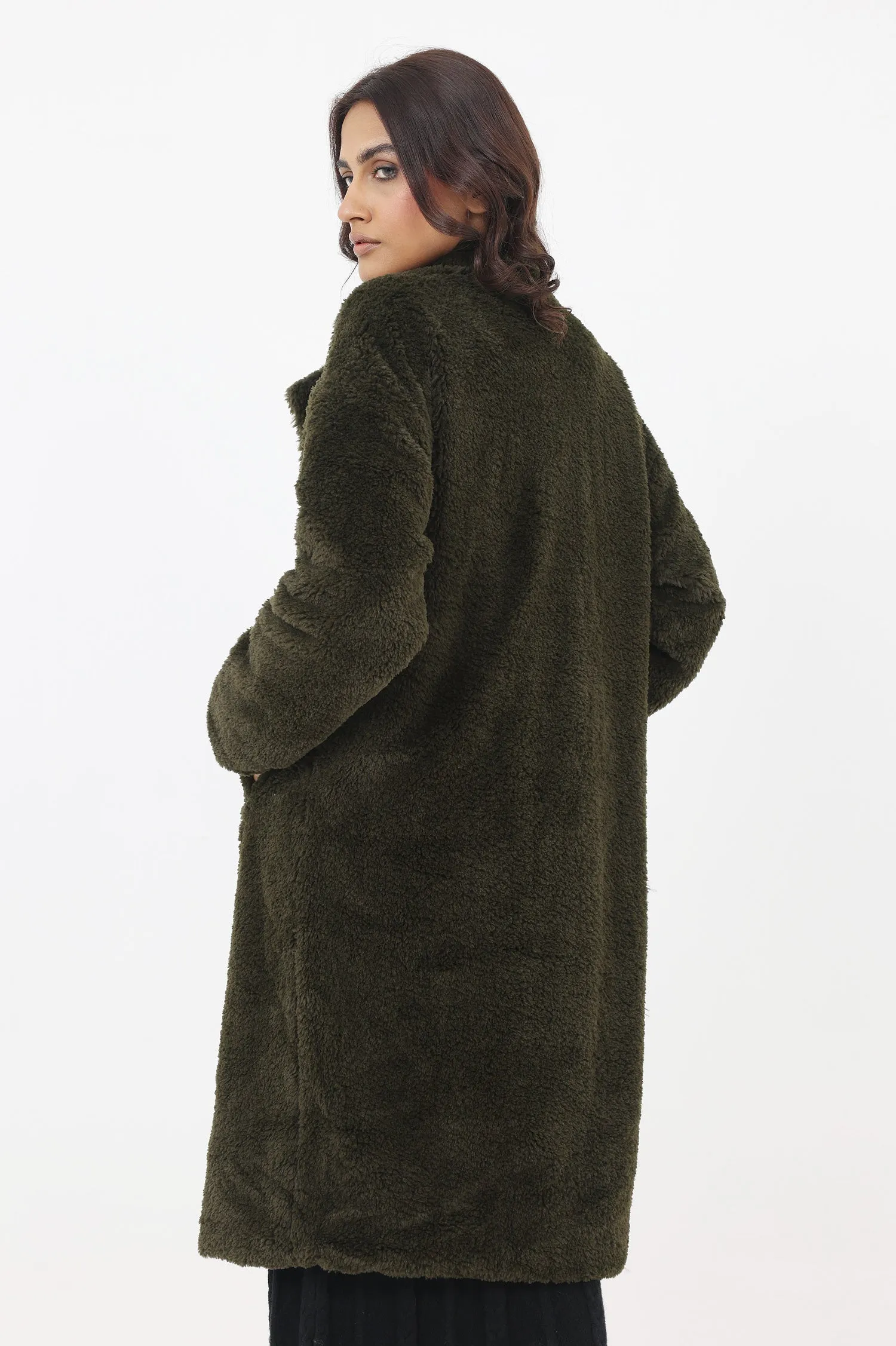 FUR COAT-OLIVE