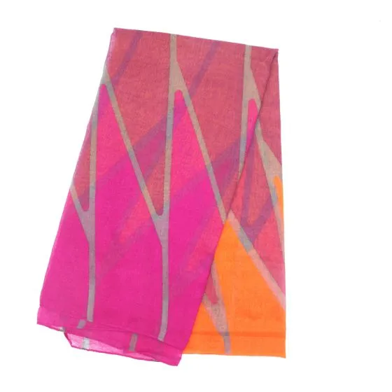 Geo Shapes Scarf Hot Pink