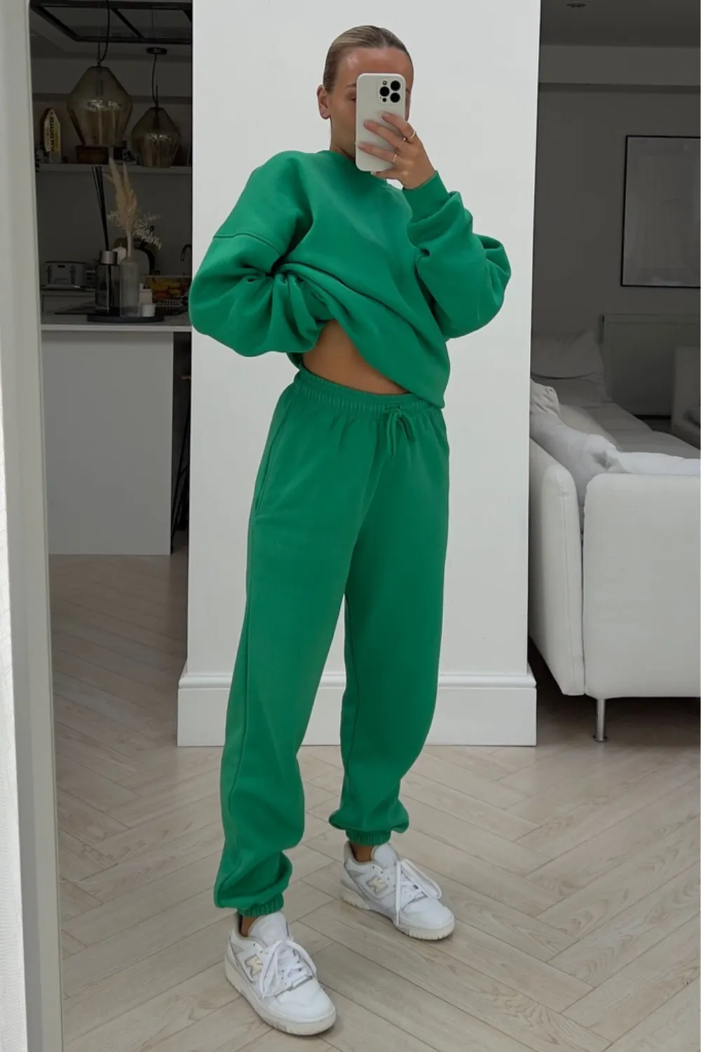 Glamify Bottle Green sweater essential loungewear set