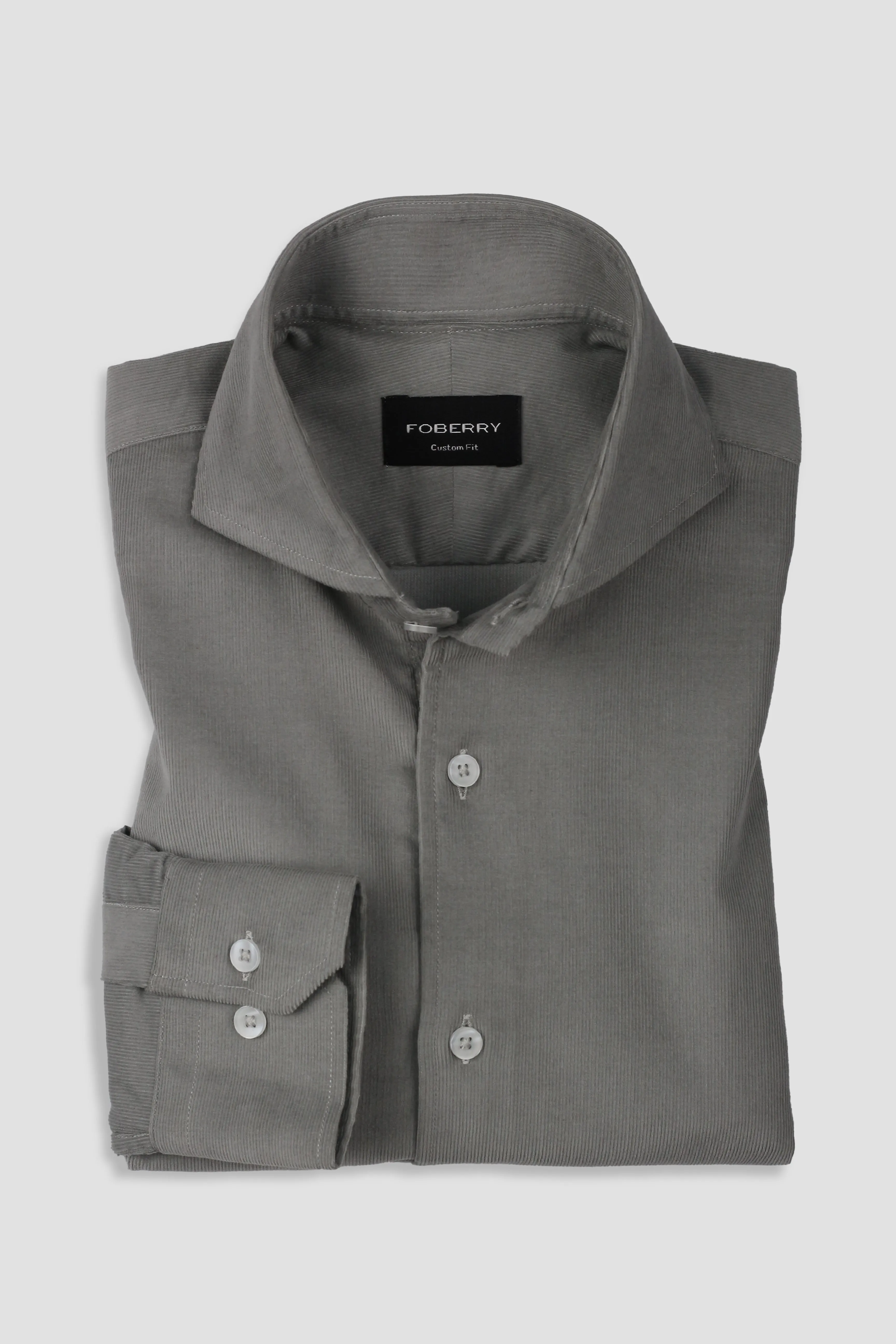 Greenish Grey Corduroy Shirt