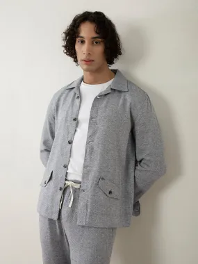 Grey Plain Cotton Jacket