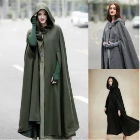 Halloween Joskaa Medieval Gothic Hooded Cloak Thin Coat Women Vintage Vampire Devil Capes Viking Pirate Robes Overcoat Halloween Cosplay Costumes