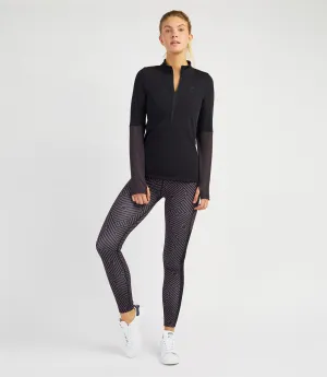 Harriet Half Zip Top - Black