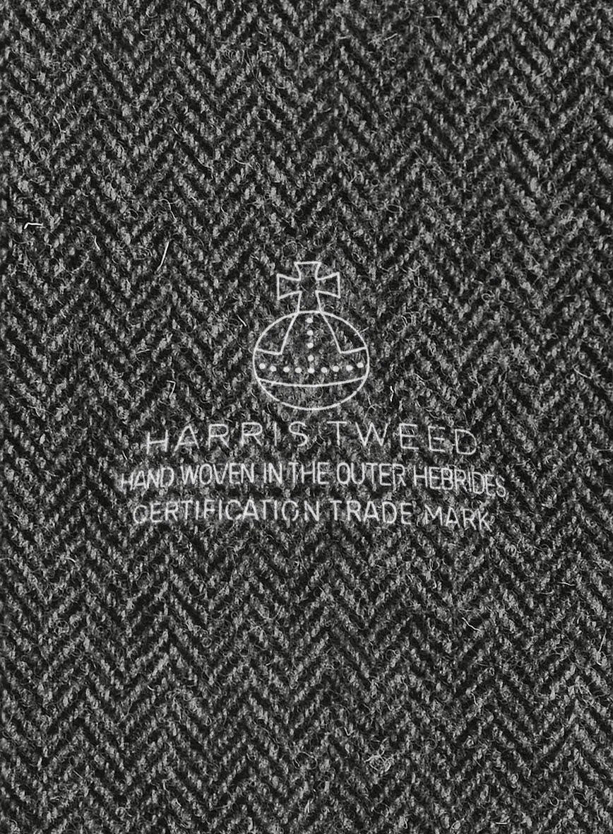 Harris Tweed Dark Gray Herringbone GQ Overcoat