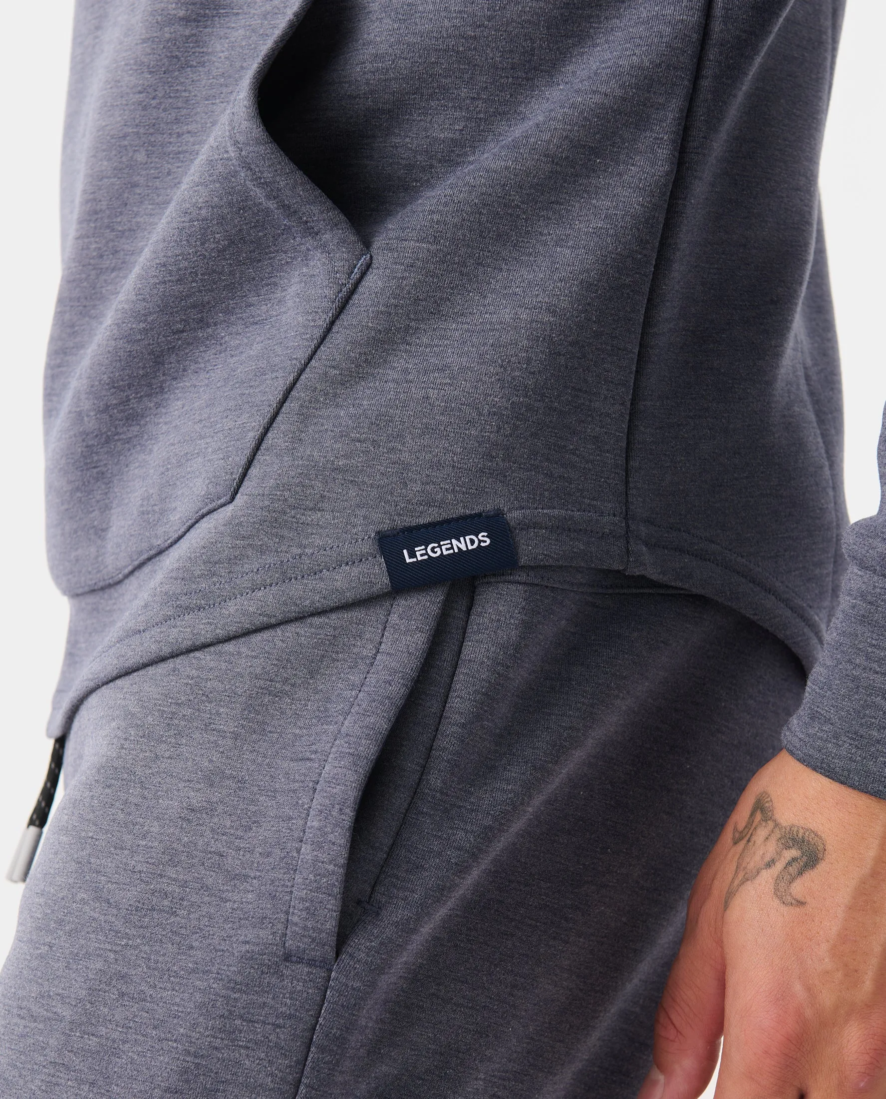 Hawthorne Tech Quarter Zip Hoodie Navy Heather