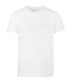 Henley Button T-Shirt White