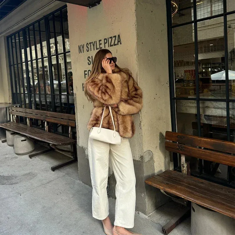 High Class Faux Fur Full Sleeve fur coat