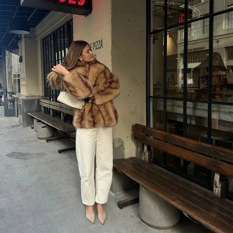 High Class Faux Fur Full Sleeve fur coat