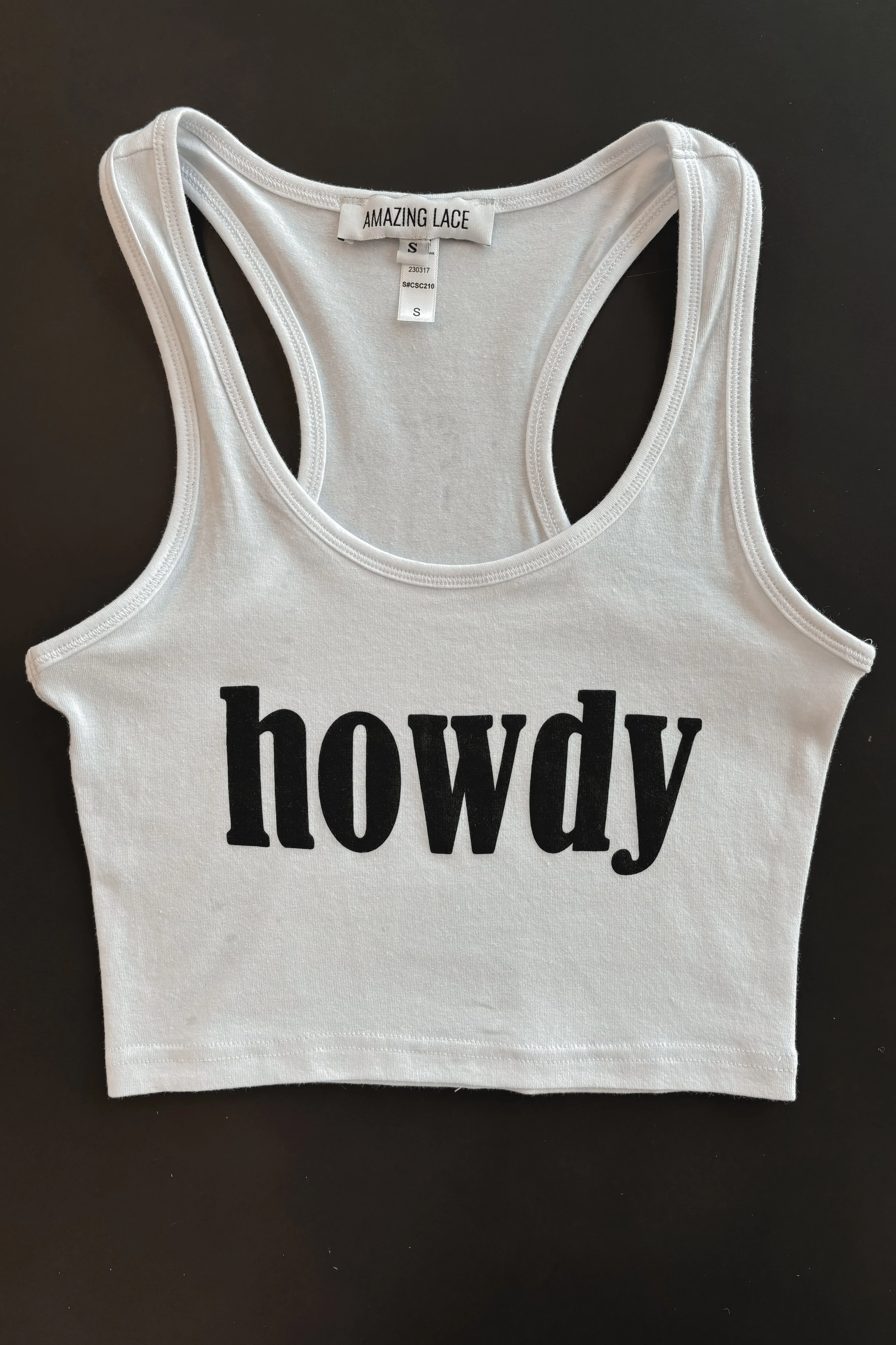 Howdy Fitted Cropped Rodeo Tank Top