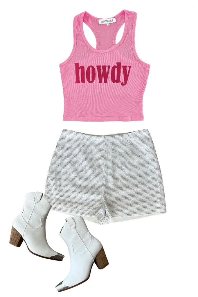 Howdy Fitted Cropped Rodeo Tank Top