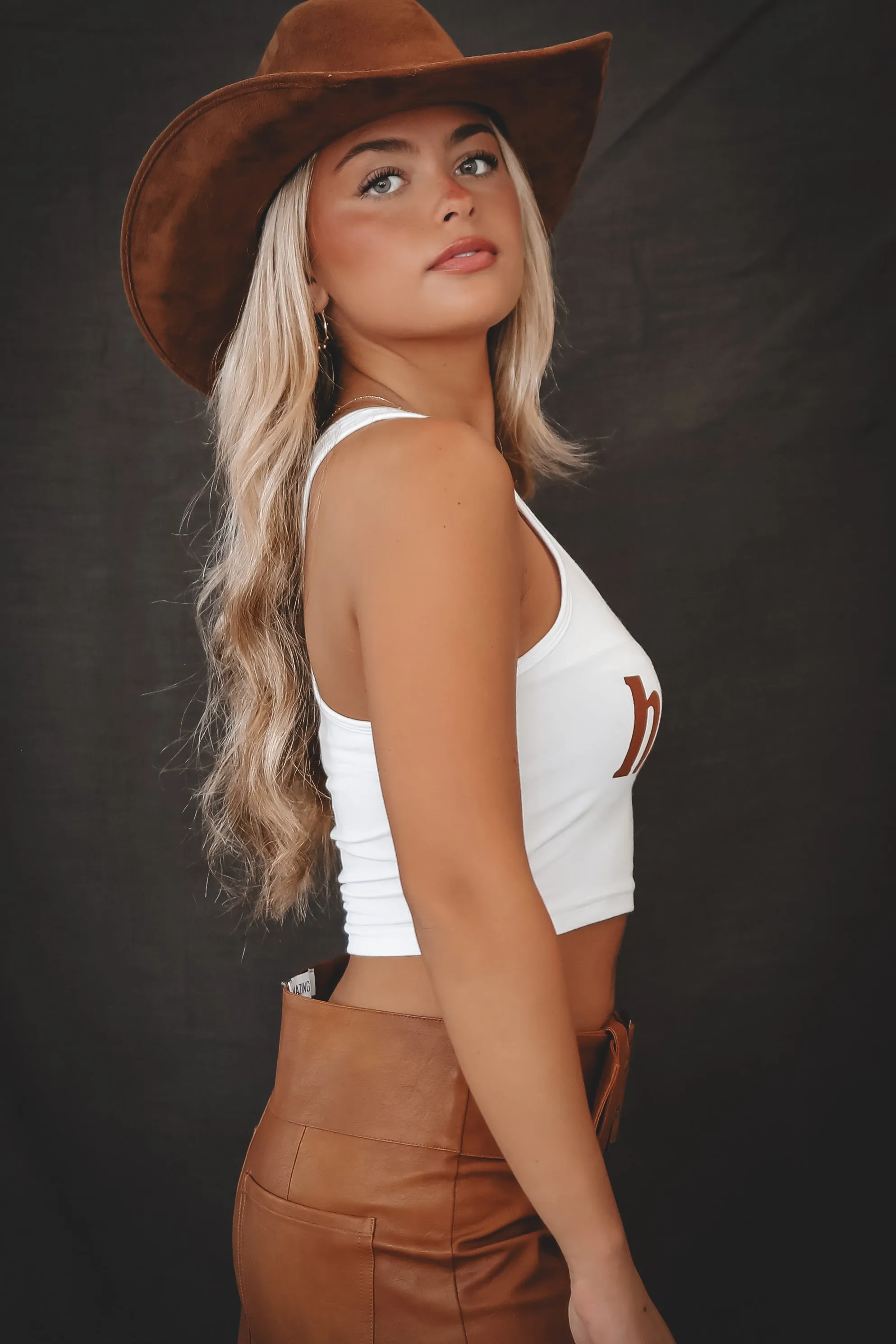 Howdy Fitted Cropped Rodeo Tank Top