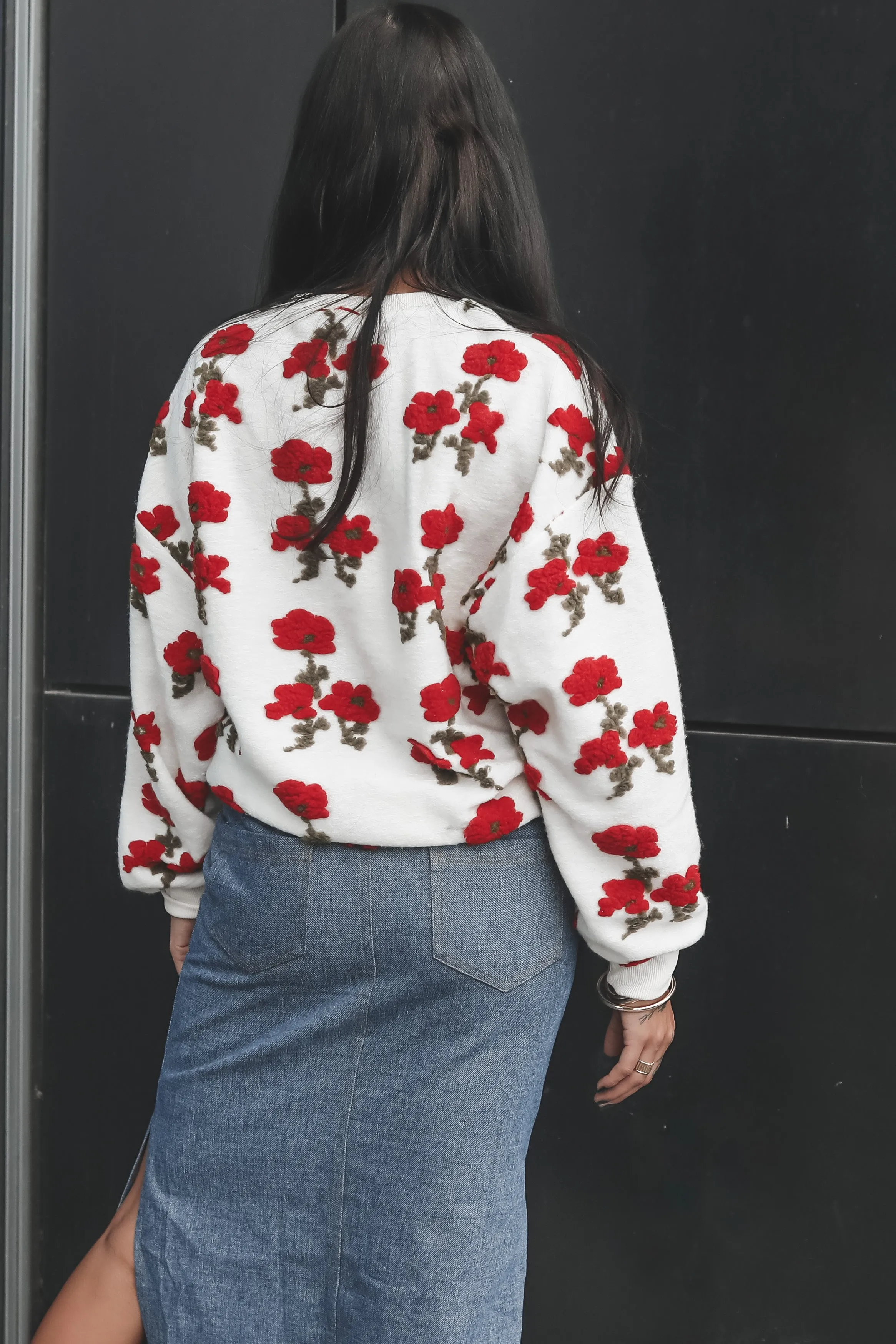 I Will Always Pick You Ivory Floral Sweater