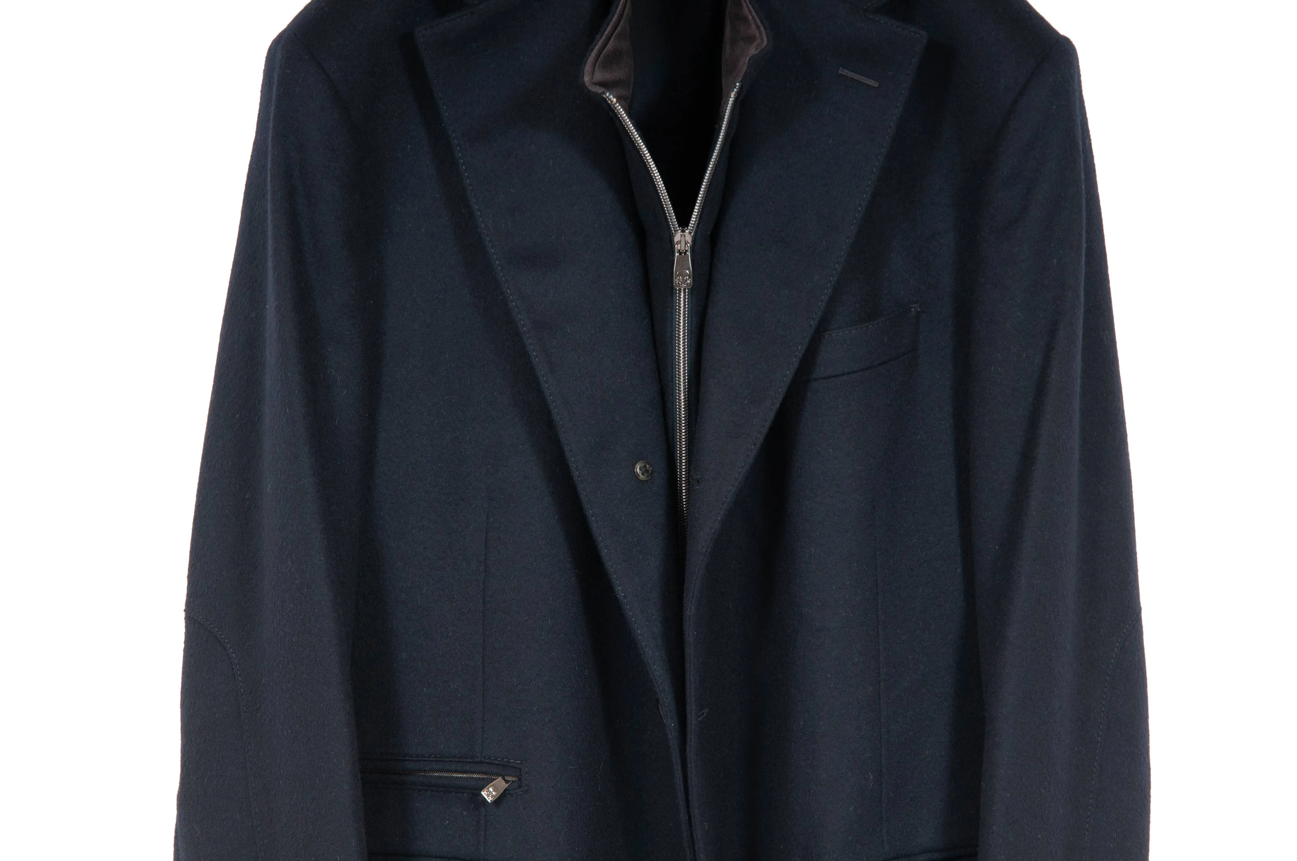 ID Milestone Overcoat Long Coat Trench Coat Navy Blue