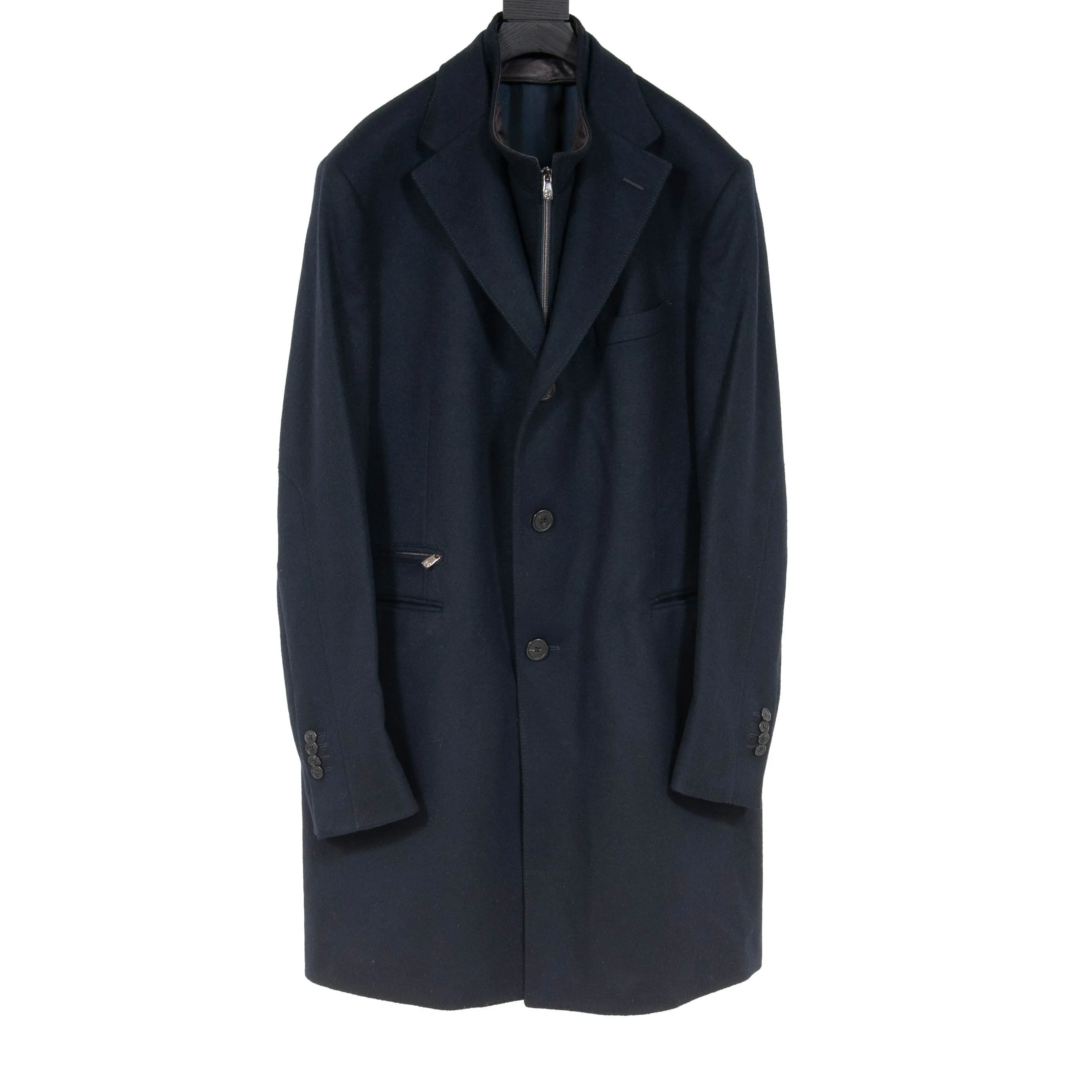 ID Milestone Overcoat Long Coat Trench Coat Navy Blue