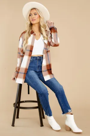 In The Maize Rust And Ivory Plaid Top