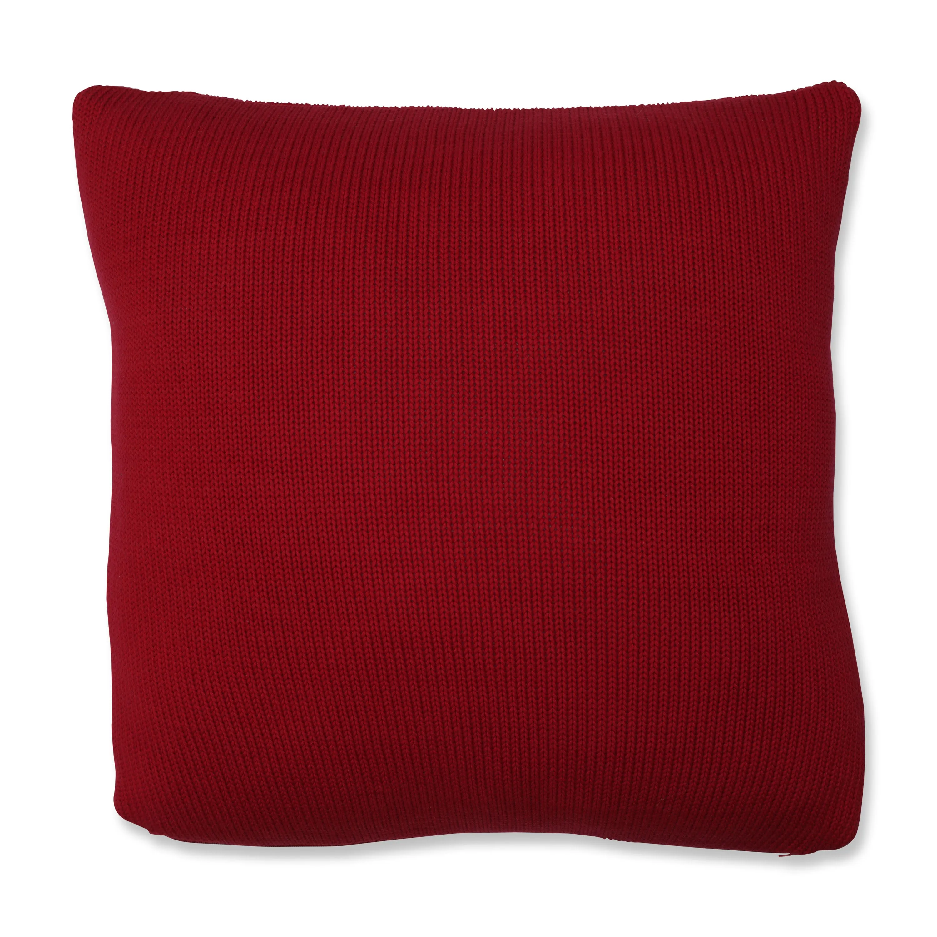 Indoor Red and Cream Horizontal Stripe Sequin 18.5-inch Throw Pillow