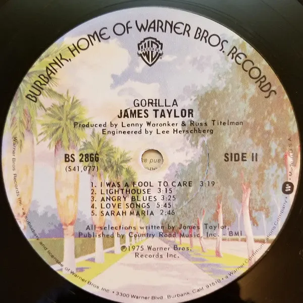 James Taylor (2) - Gorilla (LP, Album, Jac) (NM or M-)