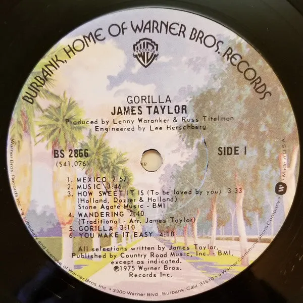 James Taylor (2) - Gorilla (LP, Album, Jac) (NM or M-)