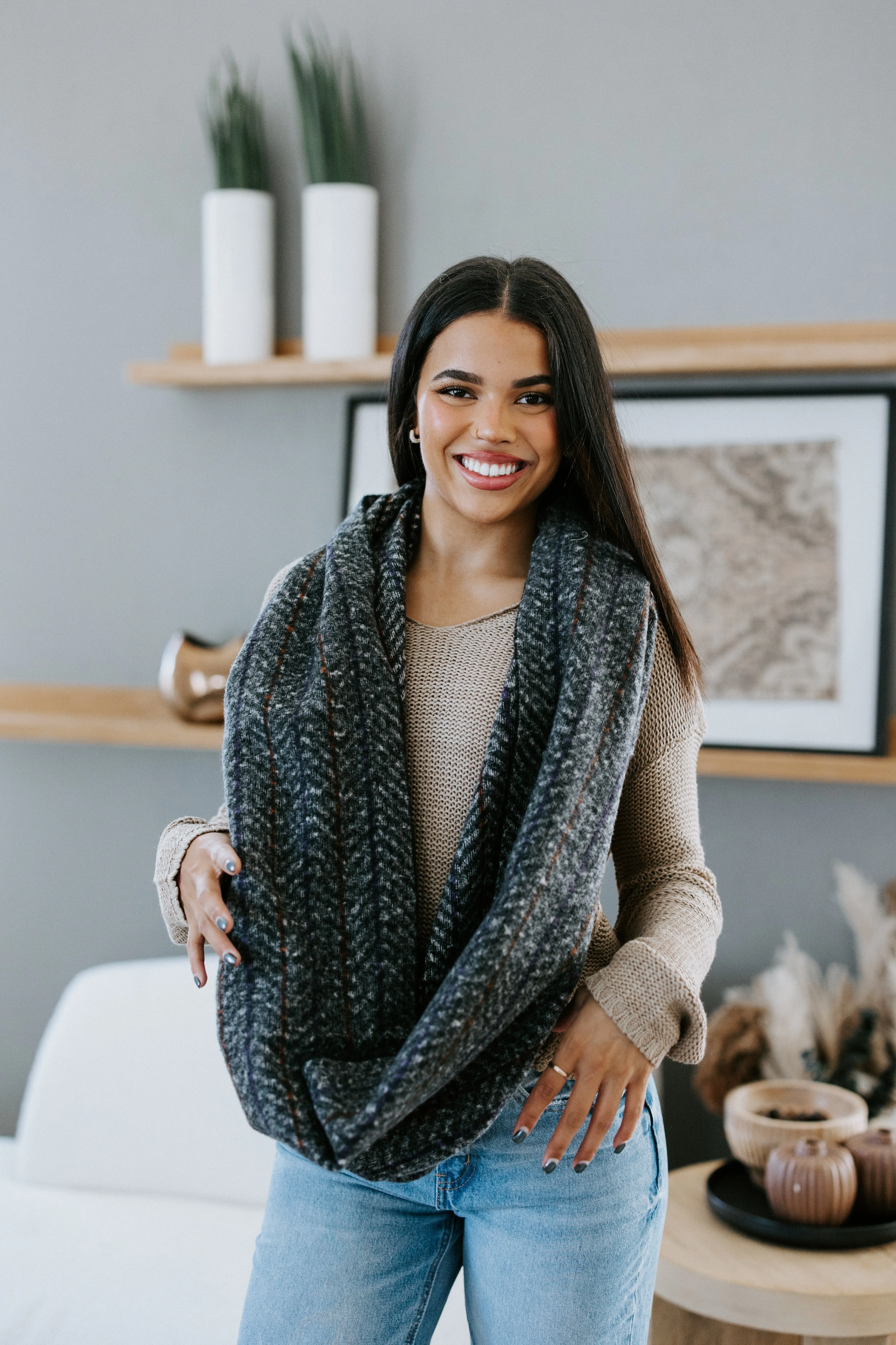 Joie Herringbone Infinity Scarf