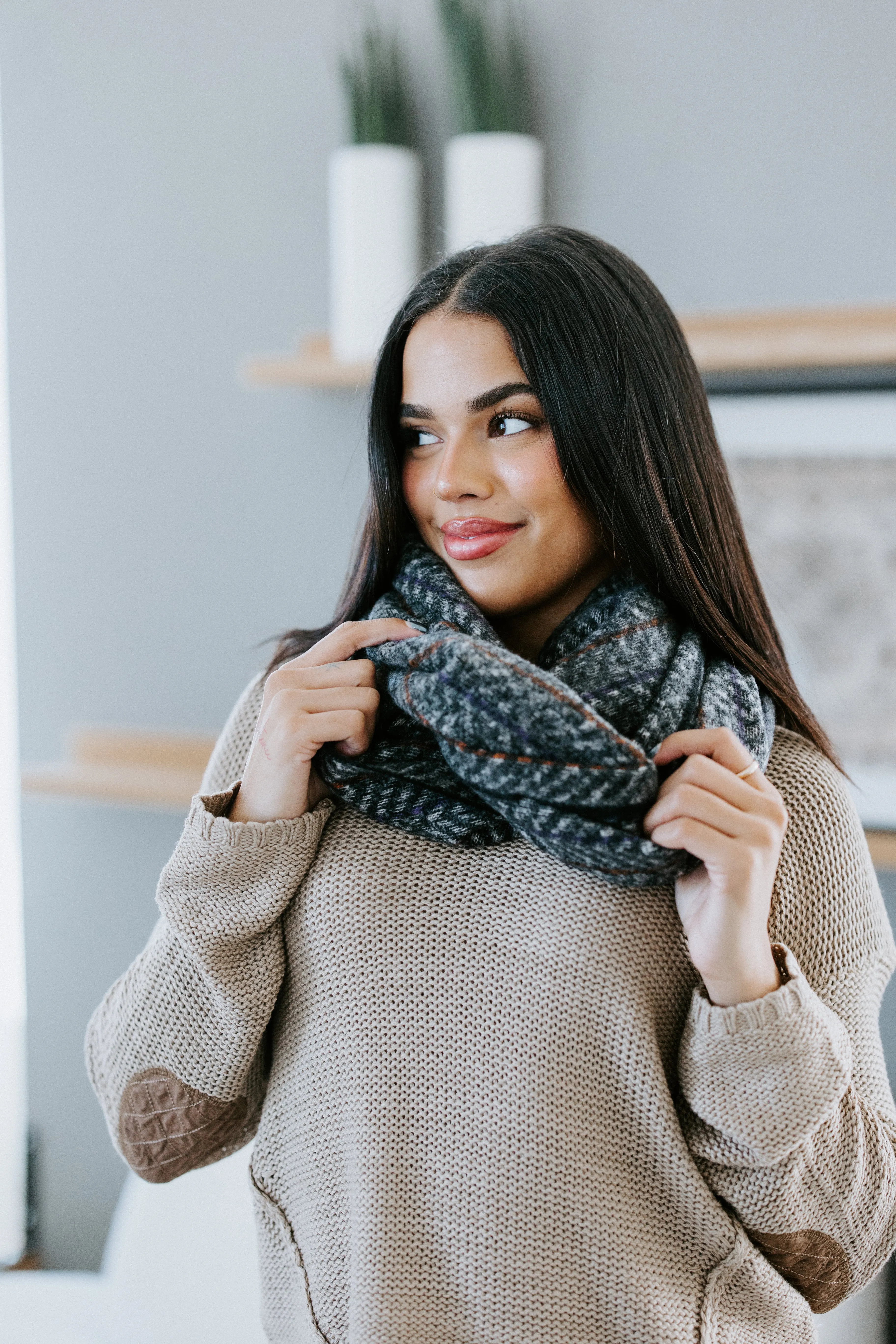 Joie Herringbone Infinity Scarf