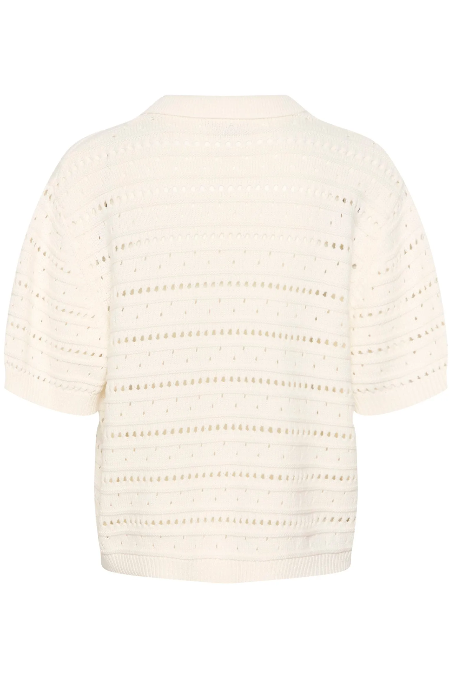 KAJOLIE POLO KNIT PULLOVER | CHALK