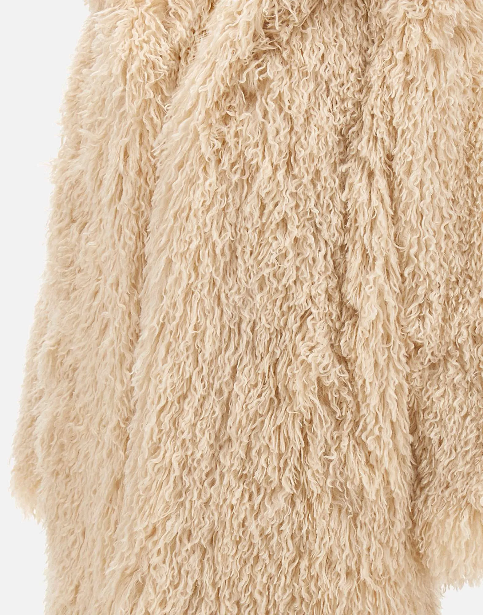 Kilah Cream Synthetic Fur Coat