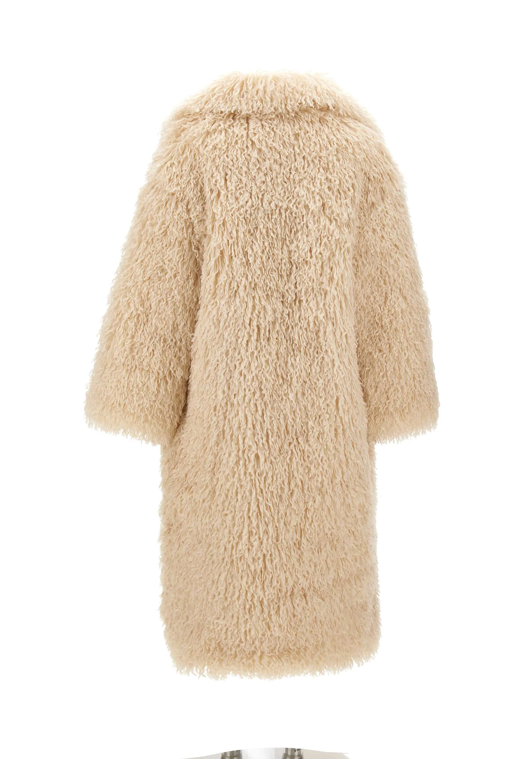 Kilah Cream Synthetic Fur Coat