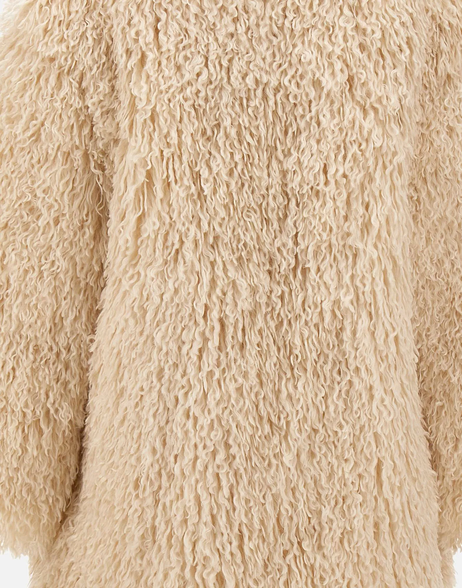 Kilah Cream Synthetic Fur Coat