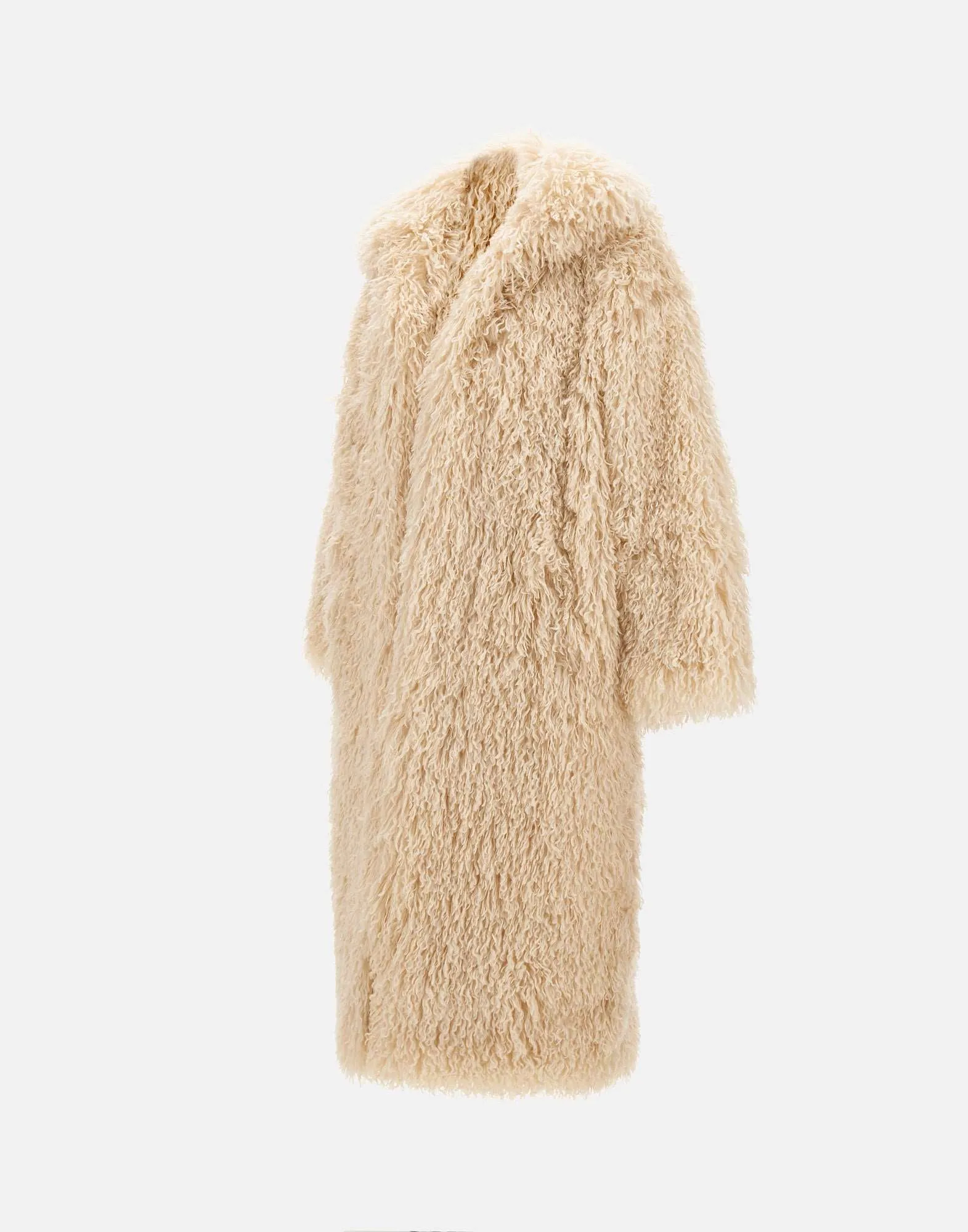 Kilah Cream Synthetic Fur Coat