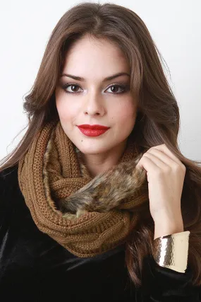 Knit and Fur Infinity Scarf