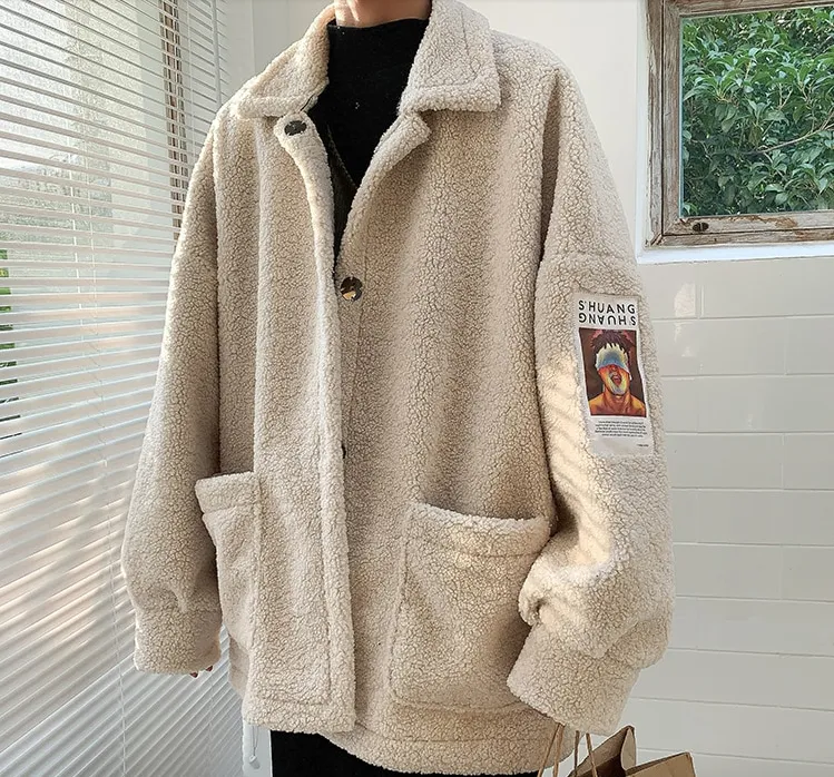 [Korean Style] Kan Patchwork Single Breasted Coats