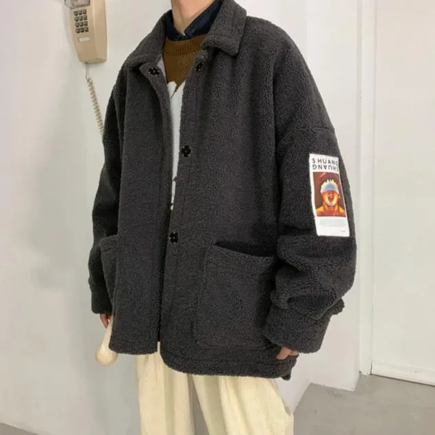 [Korean Style] Kan Patchwork Single Breasted Coats