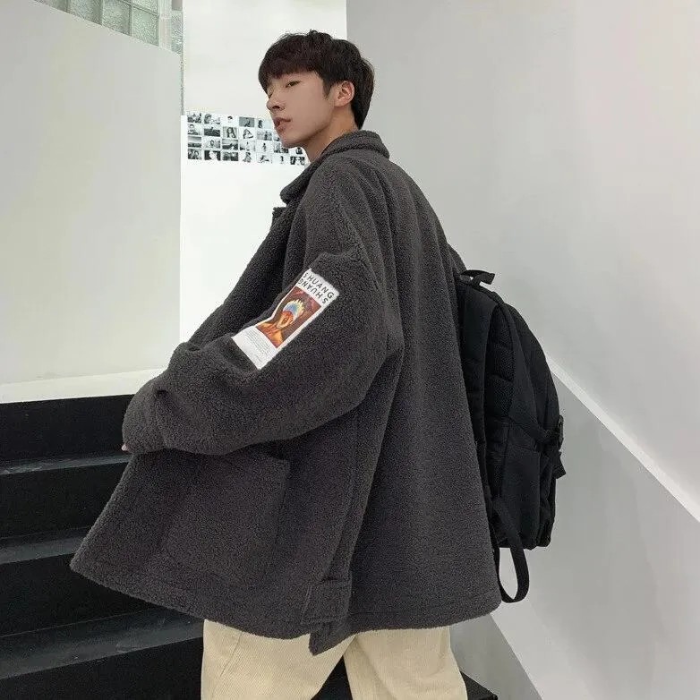 [Korean Style] Kan Patchwork Single Breasted Coats