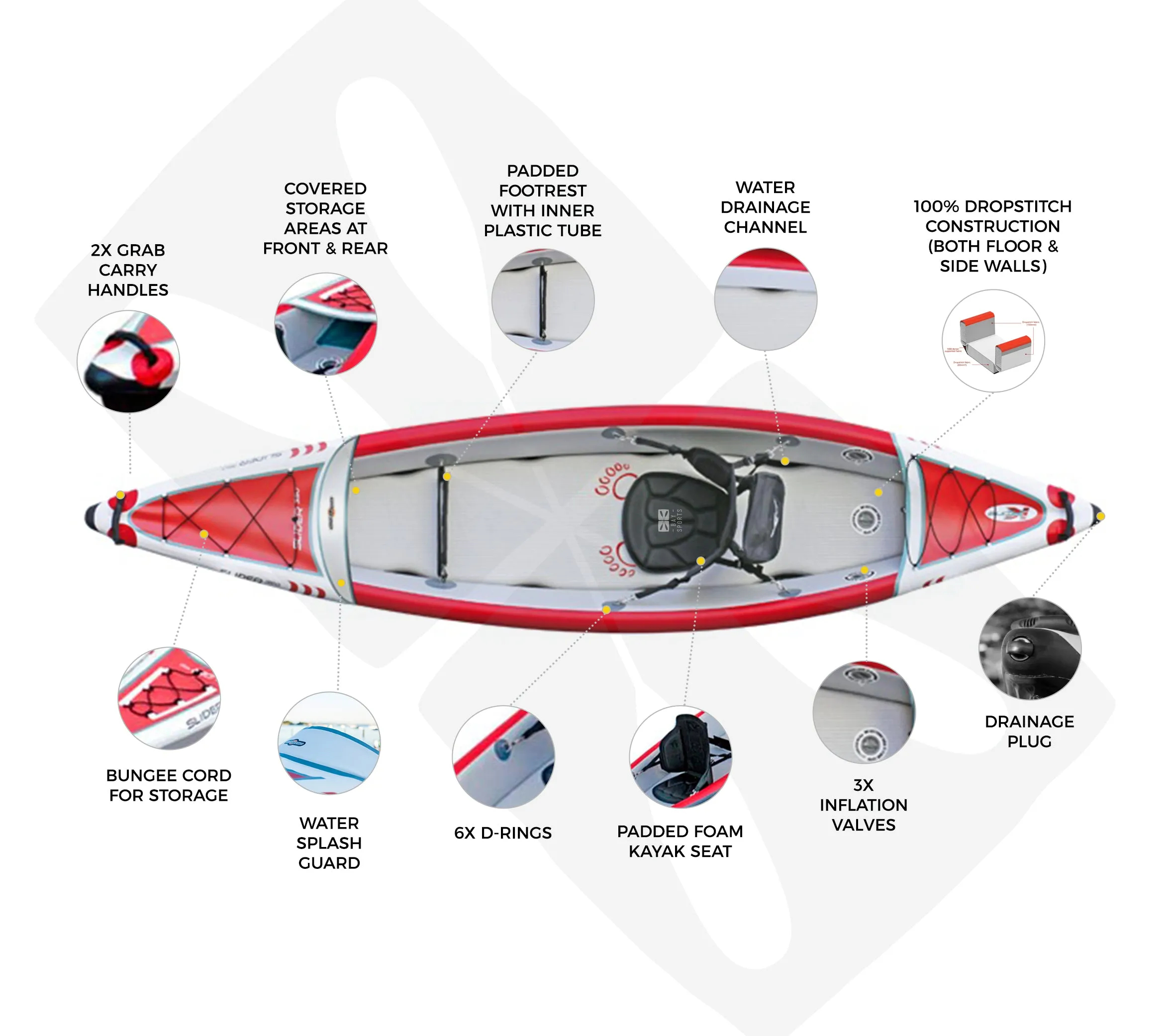 KXone Slider 375 Superlite - 3.75M Single Inflatable Kayak