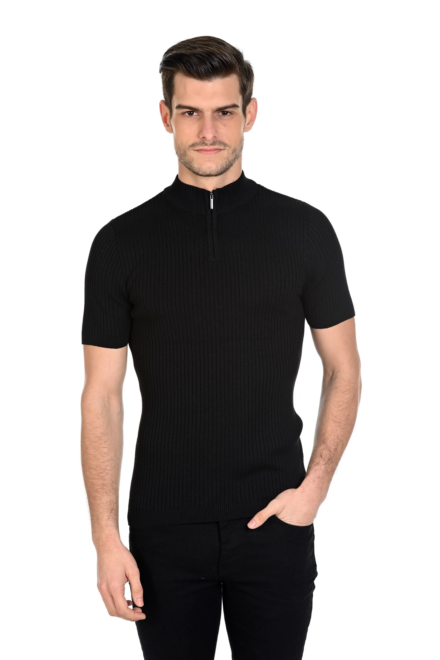 LMZ Men's T-Shirt With  Front Zipper 2645