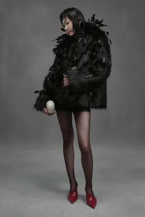 Loach Straight Long Sleeved Faux Fur Coat