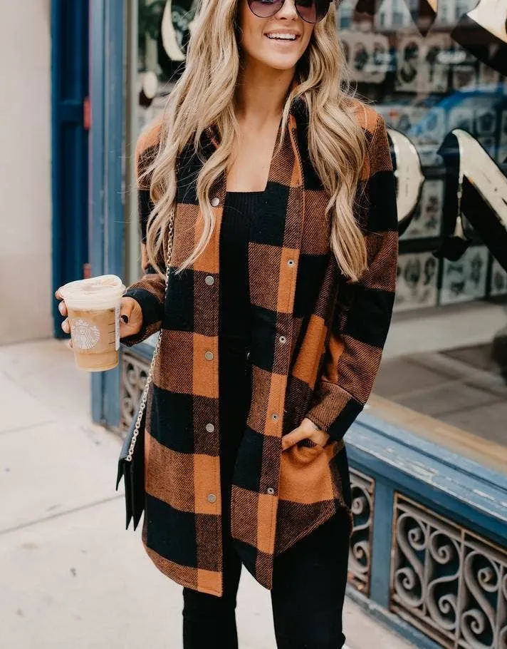 Long Plaid Shacket